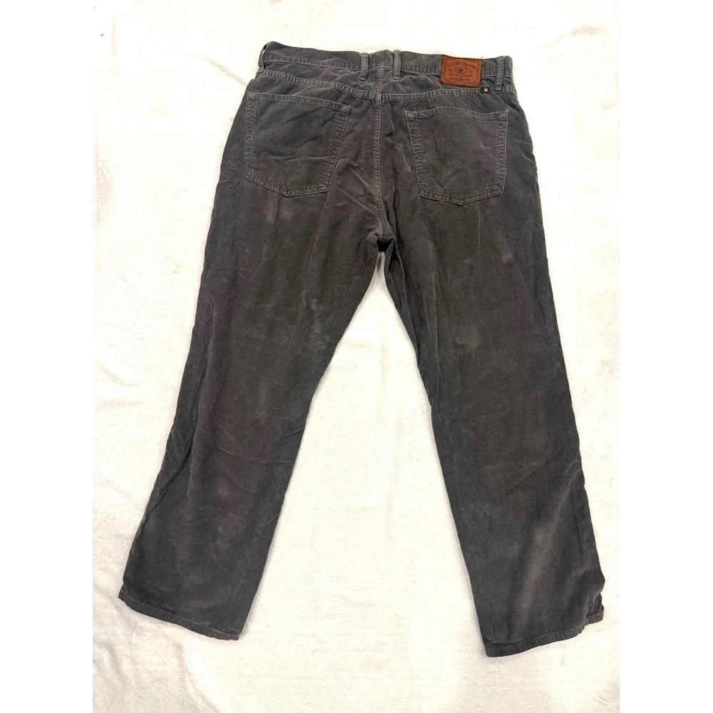 Lucky Brand 221 Original Straight Corduroy Pants Mens 36x30 Charcoal Grey